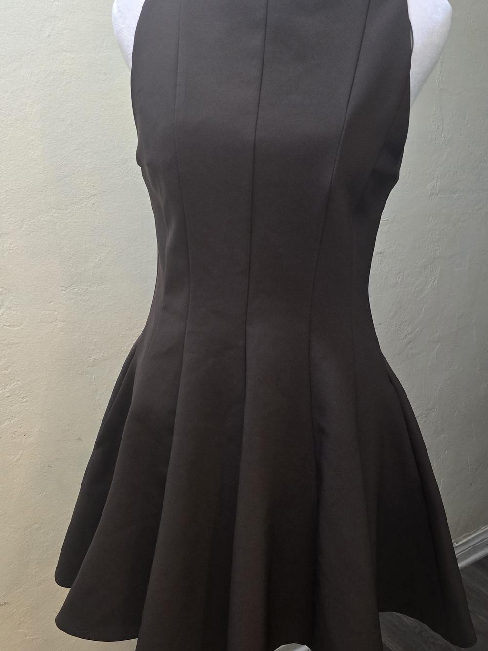 Zara Black Sleeveless Fit-and-Flare Mini Dress